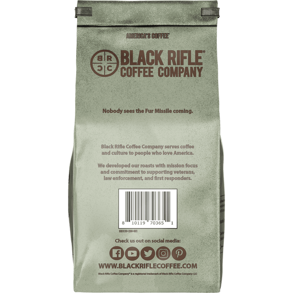 Black Rifle Coffee Company Fur Missile, Medium Roast, Ground Coffee, 12 oz