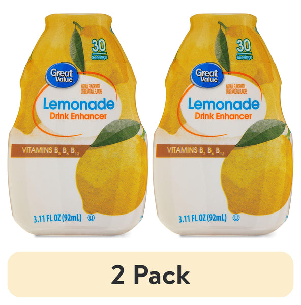 (12 pack) Great Value Liquid Drink Enhancer Lemonade, 3.11 fl oz