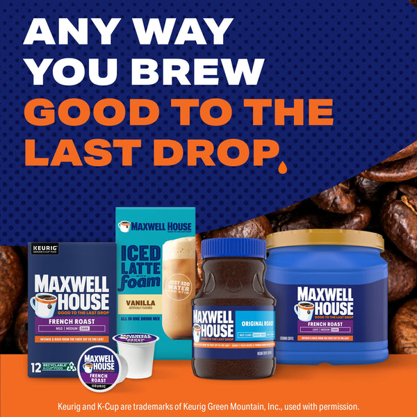 Maxwell House French Roast Dark Roast Ground Coffee, 25.6 oz Canister