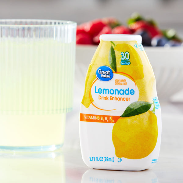 (12 pack) Great Value Liquid Drink Enhancer Lemonade, 3.11 fl oz