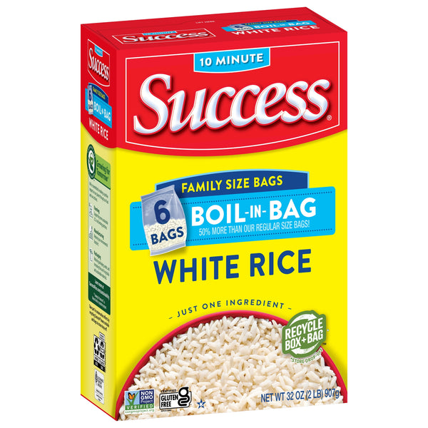 (8 pack) Success Boil-in-Bag Rice, Precooked Long Grain White Rice, Gluten Free, 32 oz Bags, 6 Count