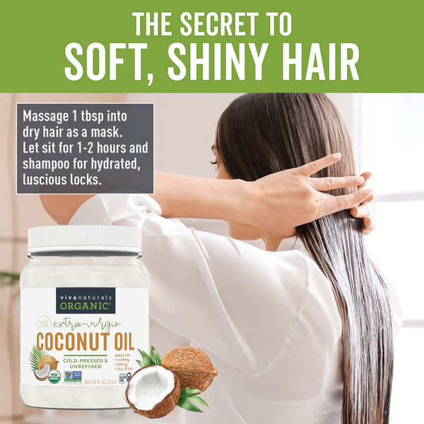 Viva Naturals Organic Extra-Virgin Coconut Oil, 54 fl oz