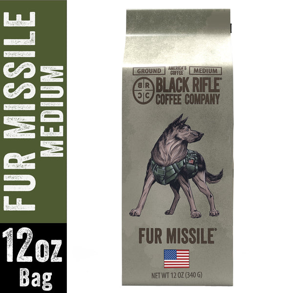 (6 pack) Black Rifle Coffee Company Fur Missile, Medium Roast, Ground Coffee, 12 oz