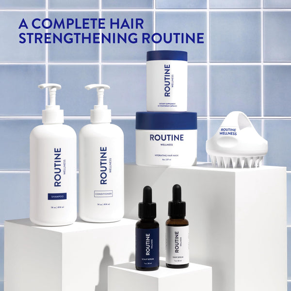 Routine Wellness Shampoo & Conditioner Set - Strengthening & Volumizing for Thinning Hair - Promotes Full, Voluminous, Healthy Hair - Rose Hips Set
