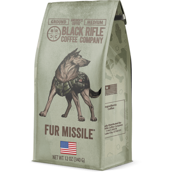 (6 pack) Black Rifle Coffee Company Fur Missile, Medium Roast, Ground Coffee, 12 oz