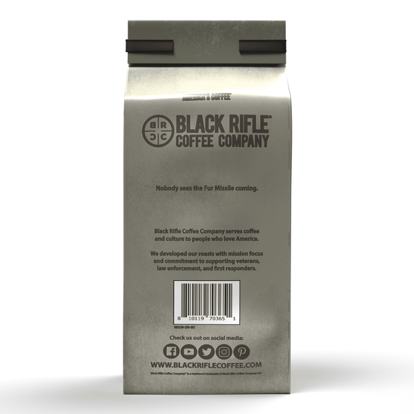 (6 pack) Black Rifle Coffee Company Fur Missile, Medium Roast, Ground Coffee, 12 oz