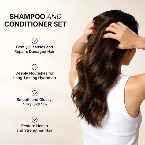Karseell Sulfate Free Shampoo and Conditioner Set, Hydrating & Moisturizing Formula for Dry Damaged Hair, Shampoo for Women, All Hair Types, 16.9 fl oz each