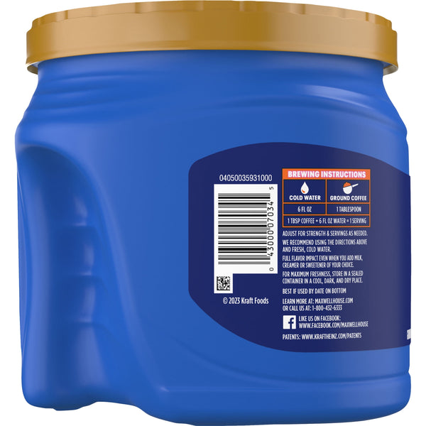 Maxwell House French Roast Dark Roast Ground Coffee, 25.6 oz Canister