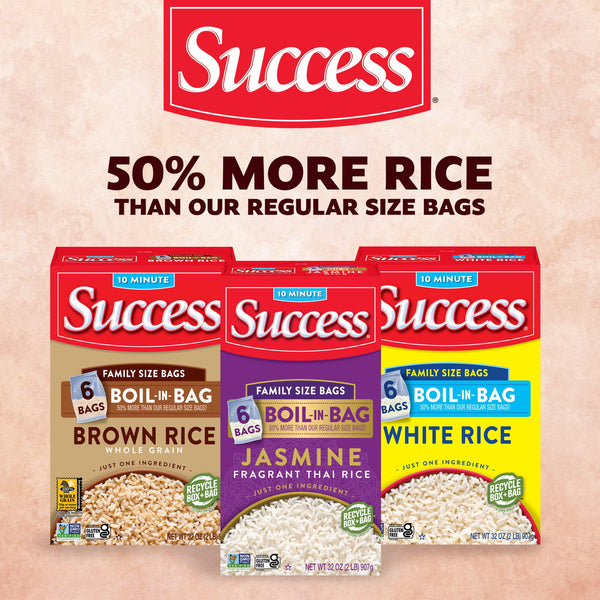 (8 pack) Success Boil-in-Bag Rice, Precooked Long Grain White Rice, Gluten Free, 32 oz Bags, 6 Count
