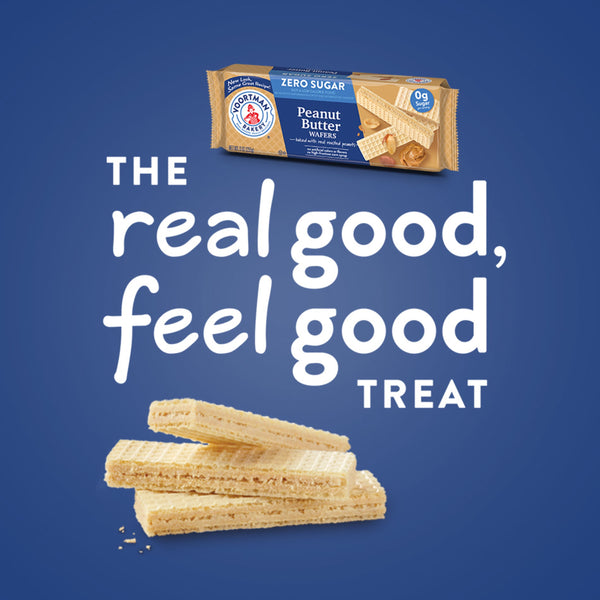(12 pack) VOORTMAN Zero Sugar Peanut Butter Wafers, No Artificial Colors or Flavors - 9oz