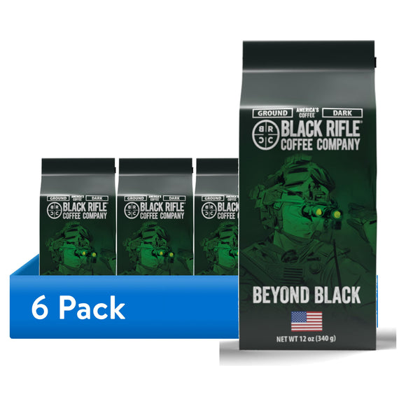 (6 pack) Black Rifle Coffee Company Beyond Black, Dark Roast, Ground Coffee, 12 oz