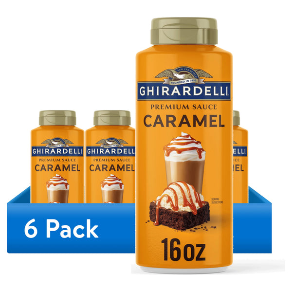 (6 pack) GHIRARDELLI Premium Caramel Sauce, 16 oz Bottle