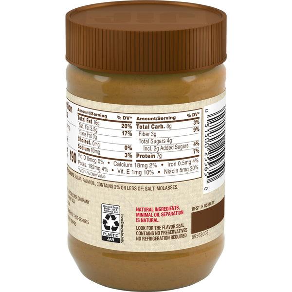 (12 pack) Jif Natural Creamy Peanut Butter Spread, 16-Ounce Jar