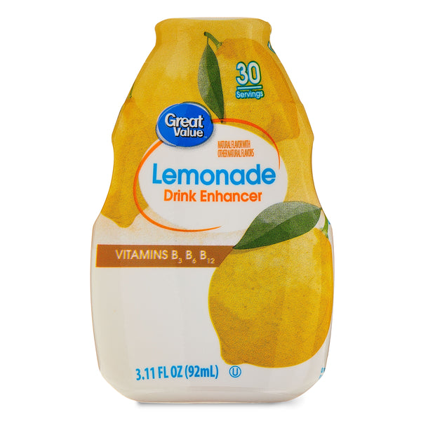 (12 pack) Great Value Liquid Drink Enhancer Lemonade, 3.11 fl oz