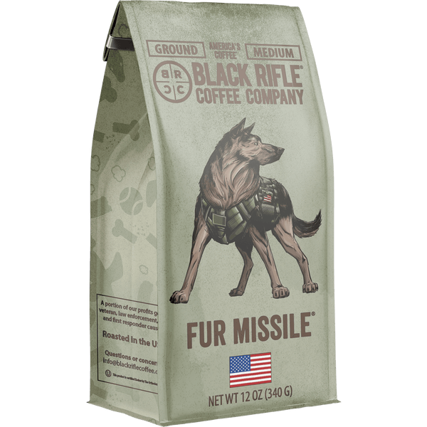 (6 pack) Black Rifle Coffee Company Fur Missile, Medium Roast, Ground Coffee, 12 oz