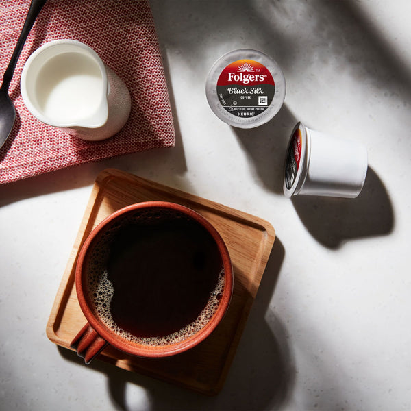 Folgers Black Silk, Dark Roast Coffee, Keurig K Cup Pods, 60 Count Box