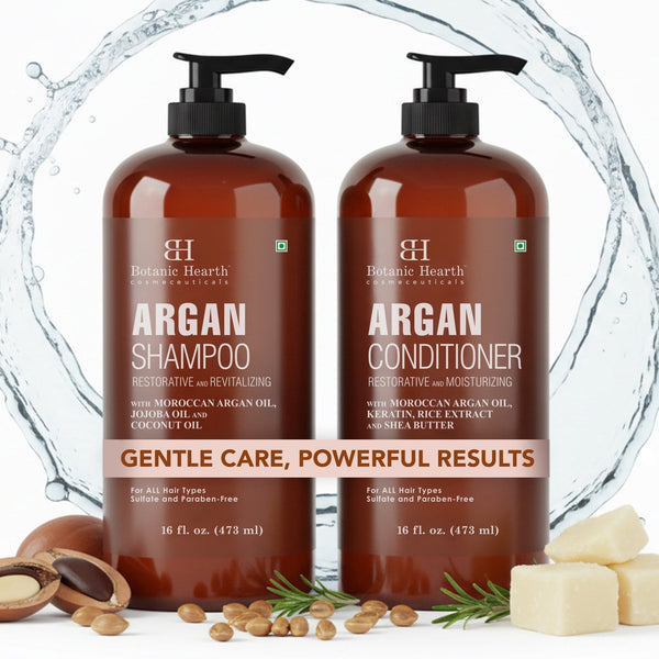 Botanic Hearth Tea Tree Shampoo and Conditioner Set - with 100% Pure Tea Tree Oil, for Itchy and Dry Scalp, Sulfate Free, Paraben Free - for Men and Women - 2 bottles 16 fl oz each