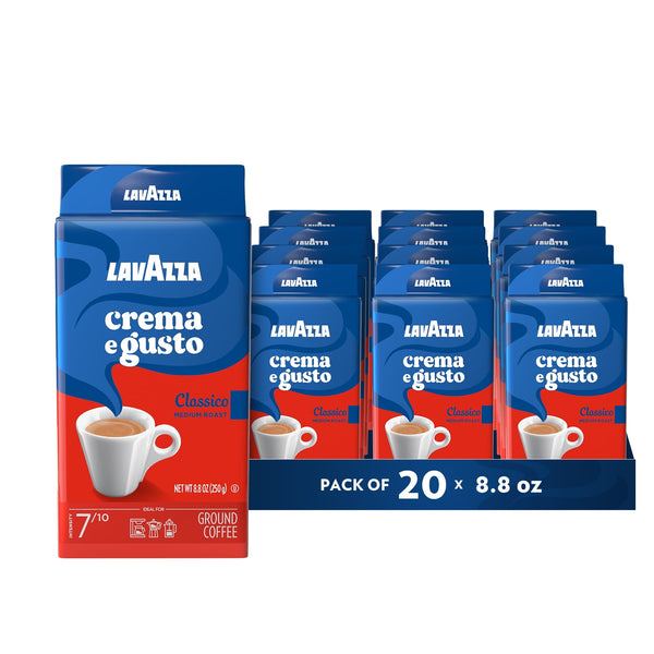 Lavazza Crema e Gusto Ground Coffee, Medium Roast, Arabica and Robusta Blend, 8.8 oz Bag (Pack of 4)