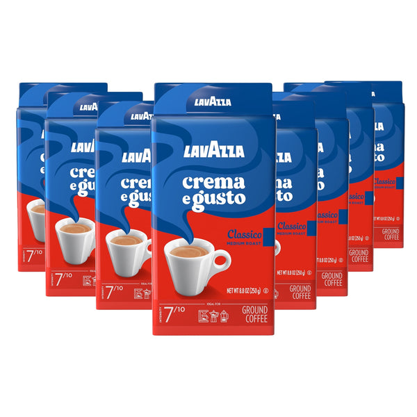 Lavazza Crema e Gusto Ground Coffee, Medium Roast, Arabica and Robusta Blend, 8.8 oz Bag (Pack of 4)