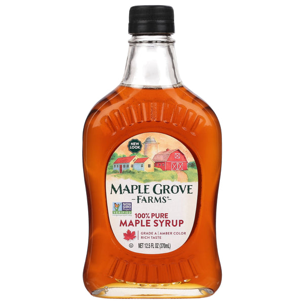 (12 pack) Maple Grove Farms Pure Maple Syrup, Kosher, 12.5 fl oz, Allergen-Free