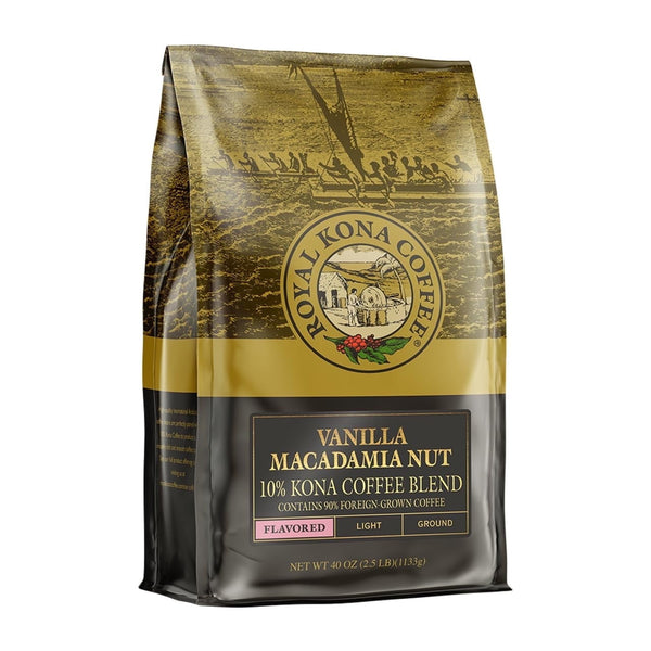 Royal Kona Coffee Medium Dark Roast Ground Coffee, Pacific Roast, 40 oz