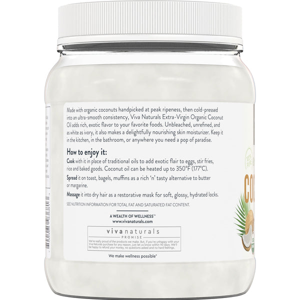 Viva Naturals Organic Extra-Virgin Coconut Oil, 54 fl oz
