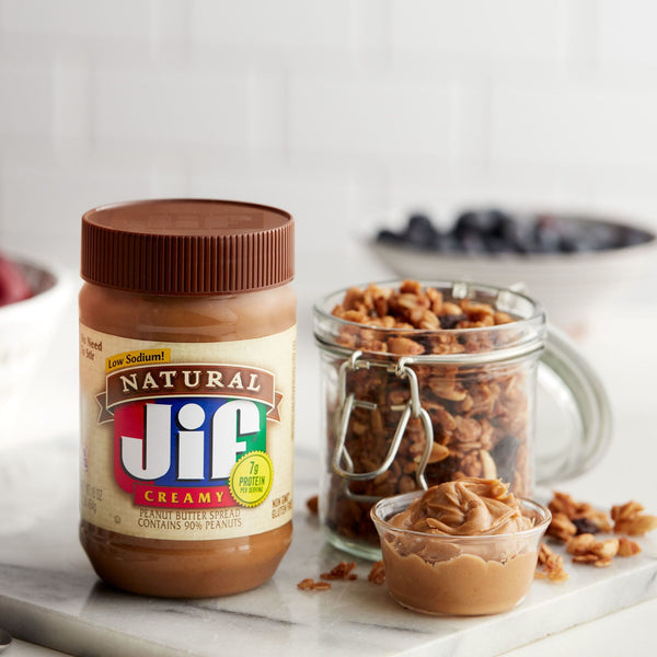 (12 pack) Jif Natural Creamy Peanut Butter Spread, 16-Ounce Jar