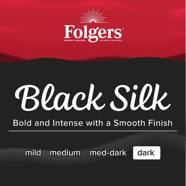Folgers Black Silk, Dark Roast Coffee, Keurig K Cup Pods, 60 Count Box