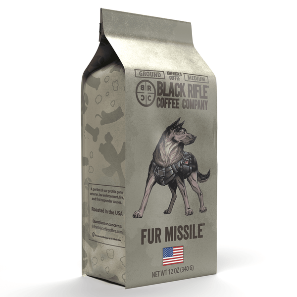 (6 pack) Black Rifle Coffee Company Fur Missile, Medium Roast, Ground Coffee, 12 oz