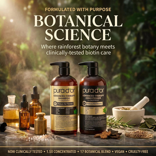 PURA D'OR Advanced Therapy Biotin Shampoo & Conditioner Set, 16oz x 2