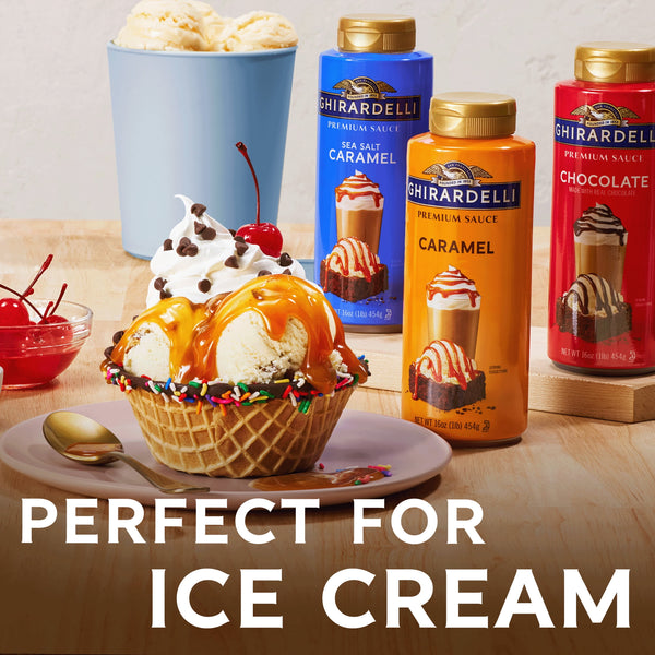(6 pack) GHIRARDELLI Premium Caramel Sauce, 16 oz Bottle